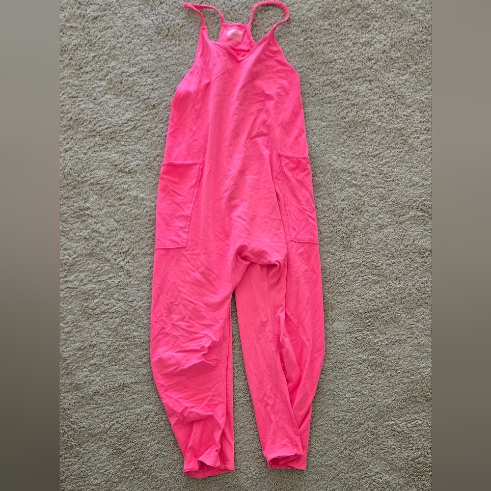Free People Neon Pink Sleeveless Jumpsuit Romper - Picture 2 of 2